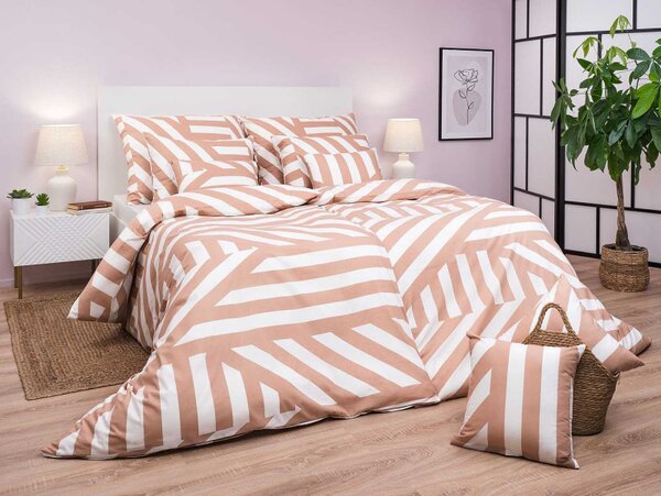 DADKA Bavlněné povlečení Zebra světle hnědé 140x200, 70x90 cm