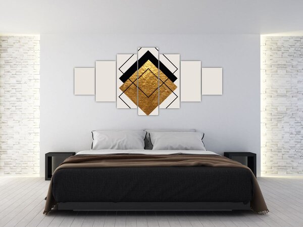 Obraz - Abstrakce zlatá a bílá N⁰1 (210x100 cm)