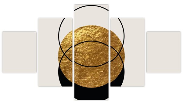 Obraz - Abstrakce zlatá a bílá N⁰2 (125x70 cm)
