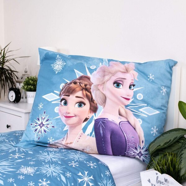Jerry Fabrics Povlečení Frozen White snowflake 140x200, 70x90 cm