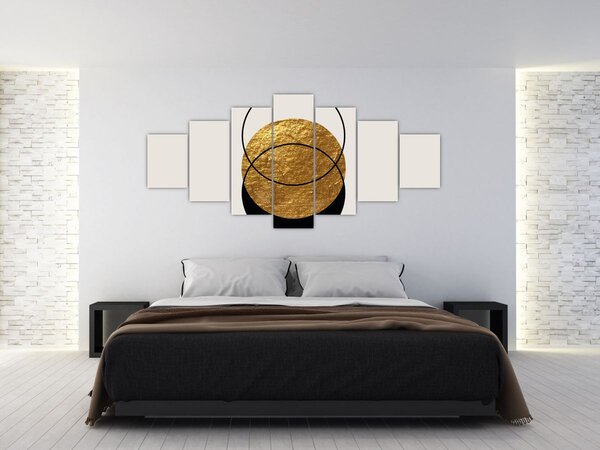 Obraz - Abstrakce zlatá a bílá N⁰2 (210x100 cm)
