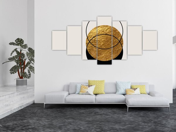 Obraz - Abstrakce zlatá a bílá N⁰2 (210x100 cm)