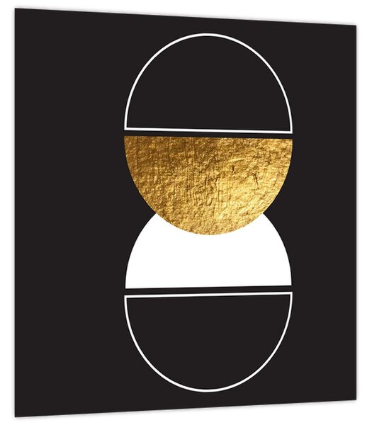 Obraz - Abstrakce zlatá a černá N⁰2 (30x30 cm)
