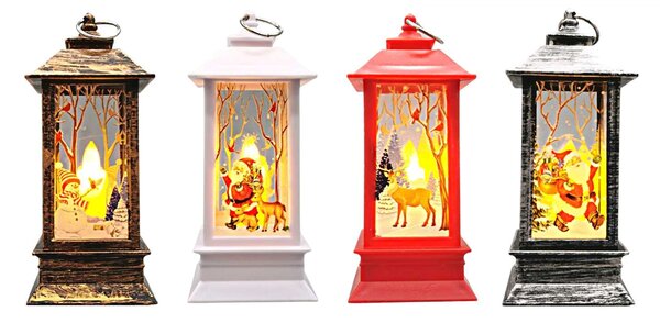 Vánoční lucernička s LED svíčkou, různé varianty, 13cm Motiv: Bronzová, Santa Claus