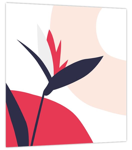 Obraz - Růžová florální abstrakce N⁰1 (30x30 cm)