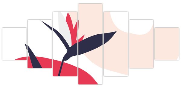 Obraz - Růžová florální abstrakce N⁰1 (210x100 cm)