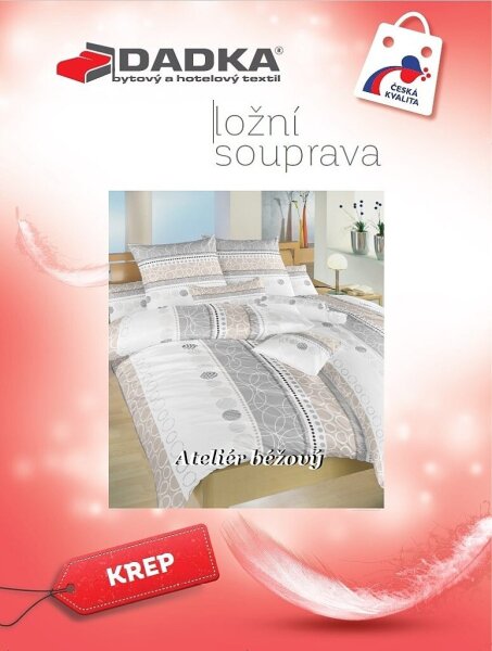 DADKA Krepové povlečení Ateliér béžové 140x200, 70x90 cm
