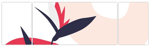 Obraz - Růžová florální abstrakce N⁰1 (170x50 cm)