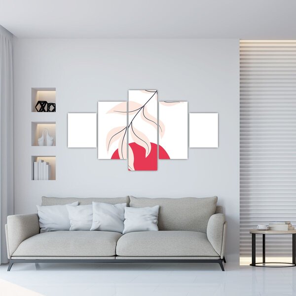 Obraz - Růžová florální abstrakce N⁰2 (125x70 cm)