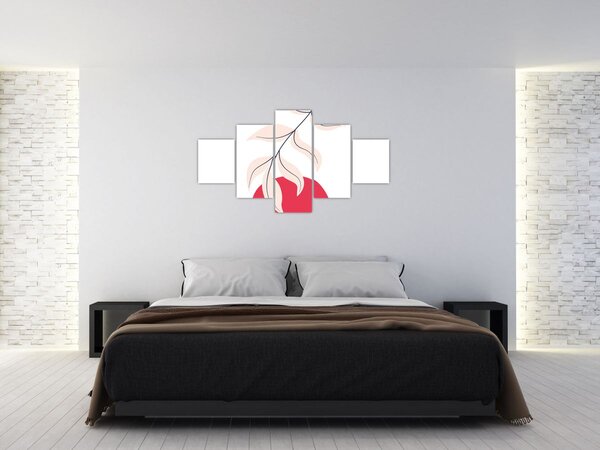 Obraz - Růžová florální abstrakce N⁰2 (125x70 cm)