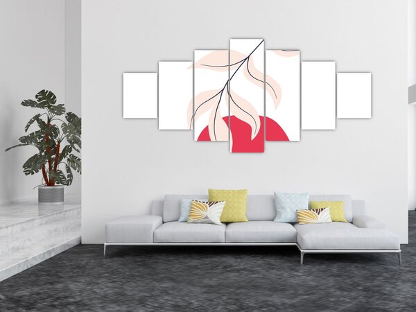 Obraz - Růžová florální abstrakce N⁰2 (210x100 cm)