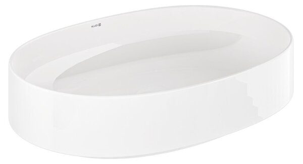 Kludi Resa O umyvadlo se zátkou 60x40 cm oválné na pult bílá lesk 58CW2043