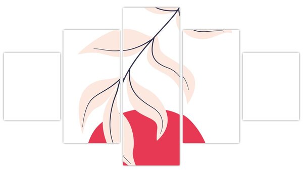 Obraz - Růžová florální abstrakce N⁰2 (125x70 cm)