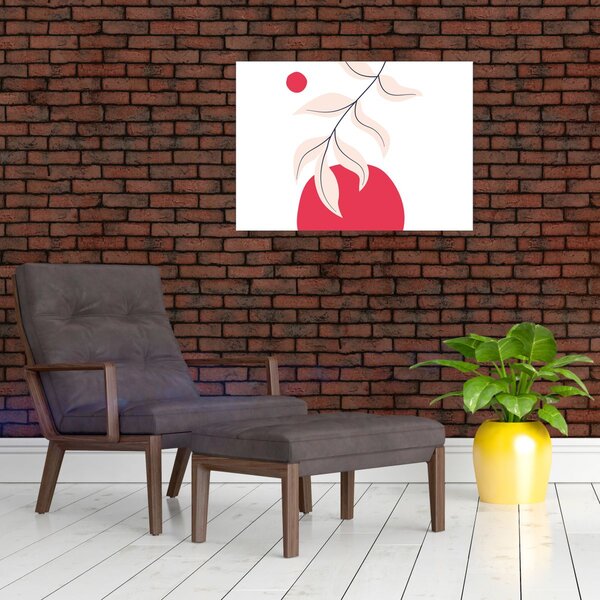 Obraz - Růžová florální abstrakce N⁰2 (70x50 cm)