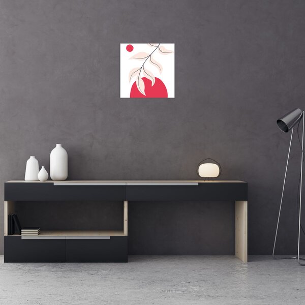 Obraz - Růžová florální abstrakce N⁰2 (30x30 cm)
