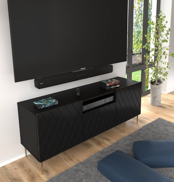 TV stolek/skříňka Dintanna 145 (černá + černá)