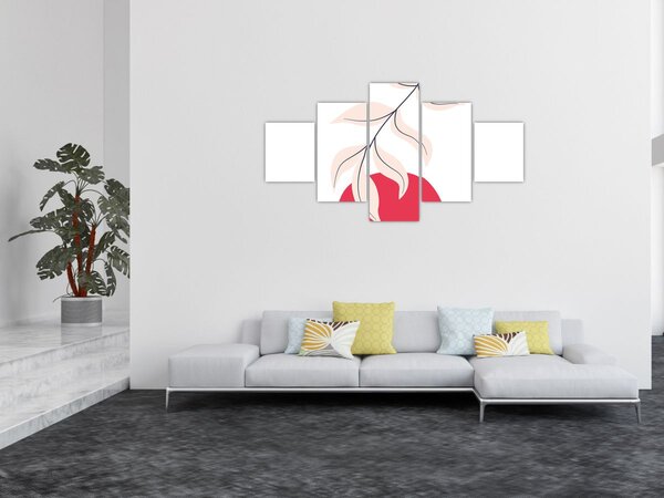 Obraz - Růžová florální abstrakce N⁰2 (125x70 cm)