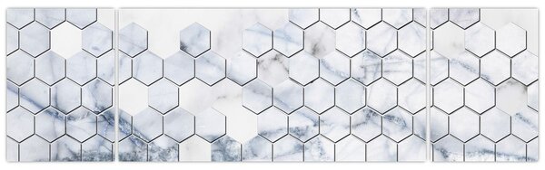 Obraz - Mramorované hexagony (170x50 cm)