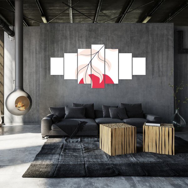 Obraz - Růžová florální abstrakce N⁰2 (210x100 cm)