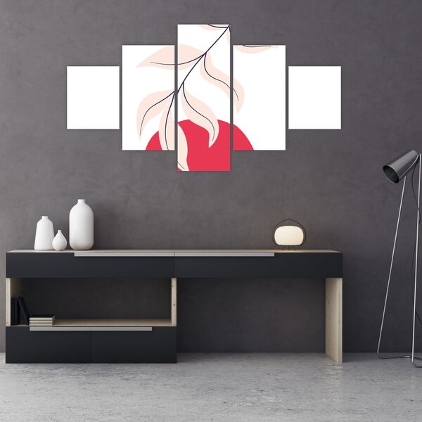 Obraz - Růžová florální abstrakce N⁰2 (125x70 cm)
