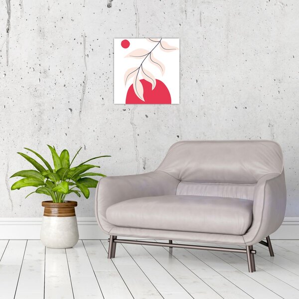 Obraz - Růžová florální abstrakce N⁰2 (30x30 cm)