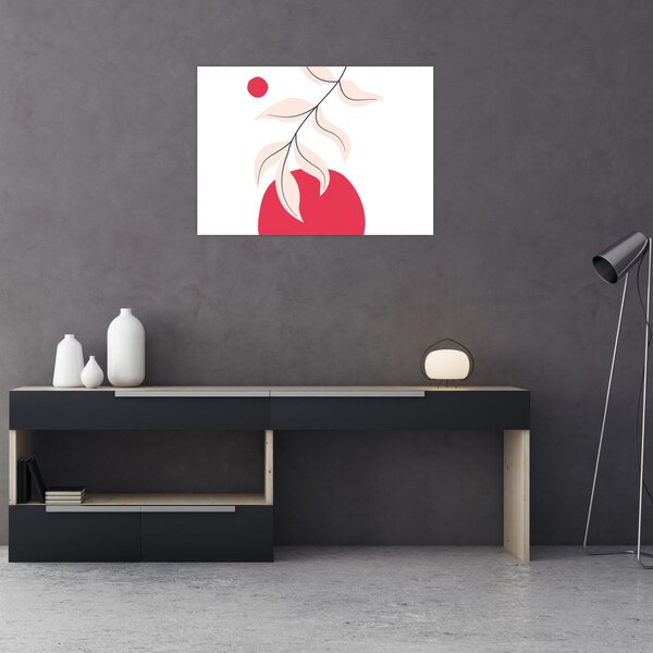 Obraz - Růžová florální abstrakce N⁰2 (70x50 cm)