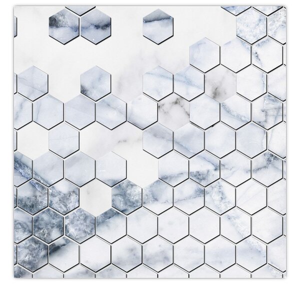 Obraz - Mramorované hexagony (30x30 cm)