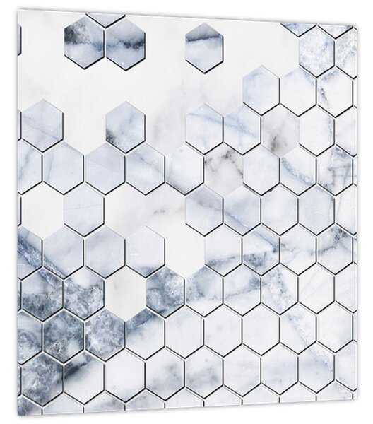 Obraz - Mramorované hexagony (30x30 cm)