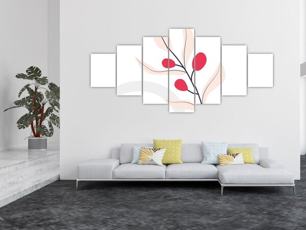 Obraz - Růžová florální abstrakce N⁰3 (210x100 cm)