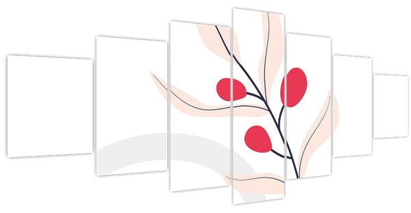 Obraz - Růžová florální abstrakce N⁰3 (210x100 cm)