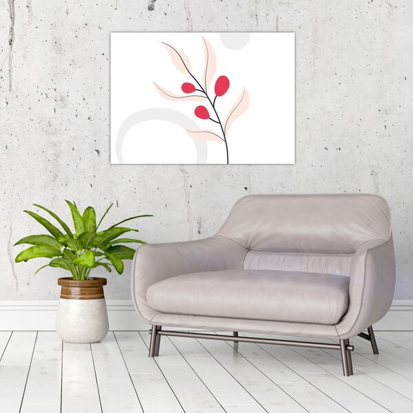 Obraz - Růžová florální abstrakce N⁰3 (70x50 cm)