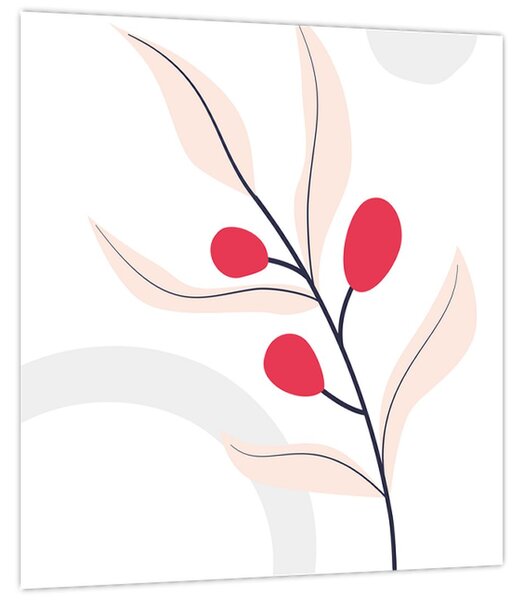 Obraz - Růžová florální abstrakce N⁰3 (30x30 cm)