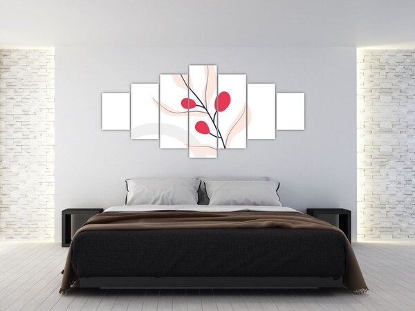Obraz - Růžová florální abstrakce N⁰3 (210x100 cm)