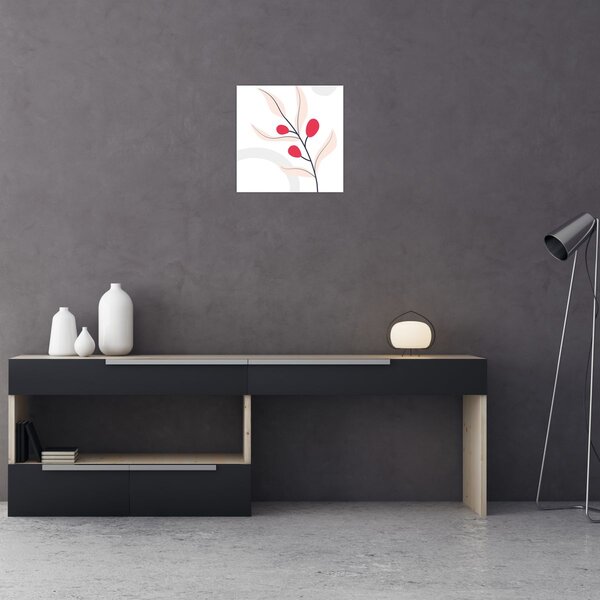 Obraz - Růžová florální abstrakce N⁰3 (30x30 cm)