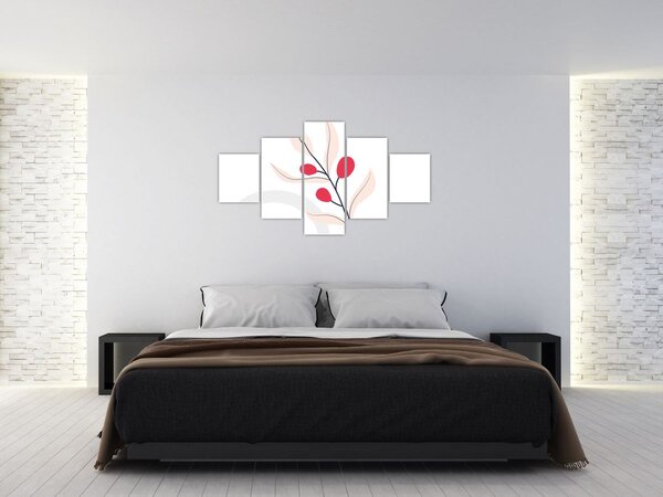 Obraz - Růžová florální abstrakce N⁰3 (125x70 cm)