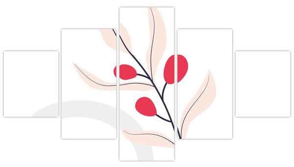 Obraz - Růžová florální abstrakce N⁰3 (125x70 cm)