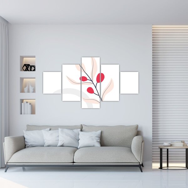 Obraz - Růžová florální abstrakce N⁰3 (125x70 cm)