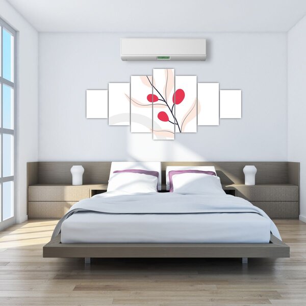 Obraz - Růžová florální abstrakce N⁰3 (210x100 cm)