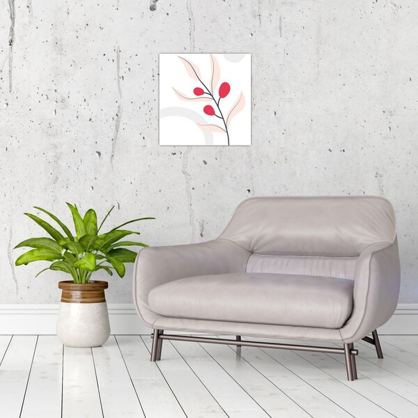 Obraz - Růžová florální abstrakce N⁰3 (30x30 cm)