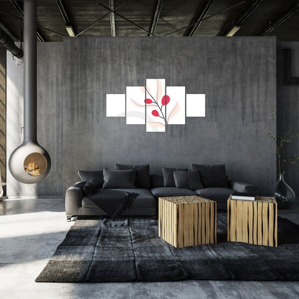 Obraz - Růžová florální abstrakce N⁰3 (125x70 cm)
