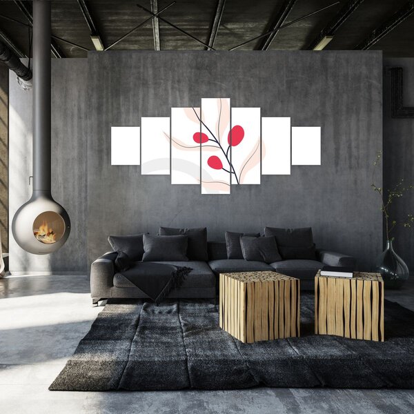Obraz - Růžová florální abstrakce N⁰3 (210x100 cm)