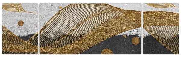 Obraz - Zlaté pírka (170x50 cm)