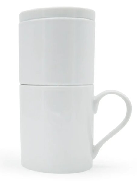 Set pro filtrovanou kávu Solo, 330 ml – porcelánový hrnek s nerezovým sítkem, bez filtrů