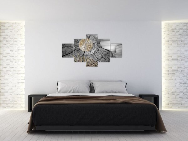 Obraz - Kmen stromu v koláži (125x70 cm)