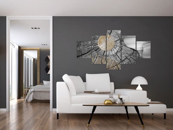 Obraz - Kmen stromu v koláži (125x70 cm)