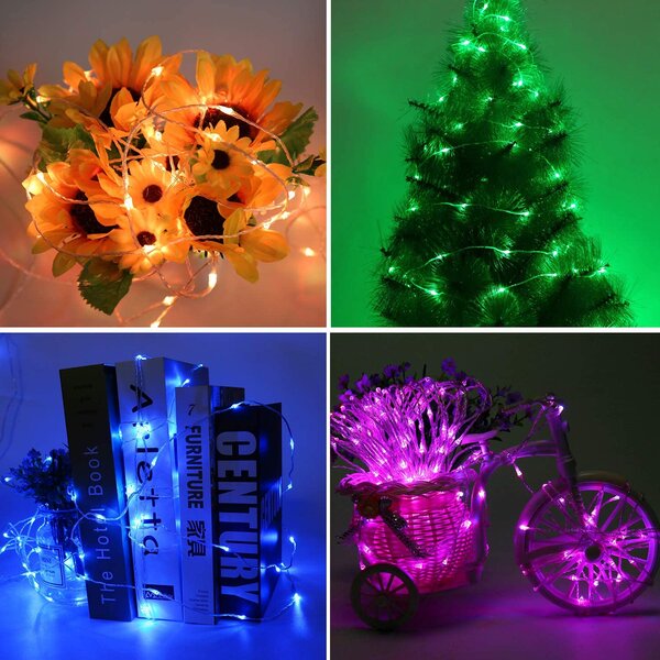 Vánoční LED mikro řetěz, ovládání světel pomocí chytrého telefonu, 10m, 100 LED
