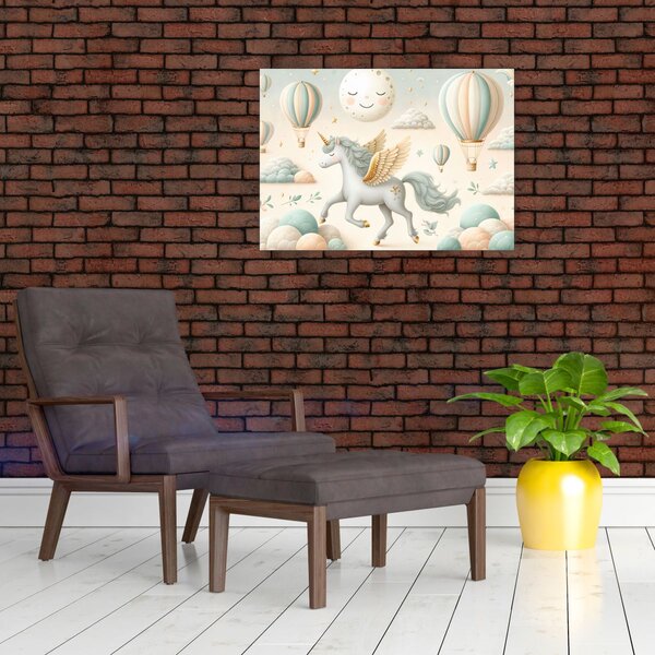 Obraz - Šťastný jednorožec (70x50 cm)