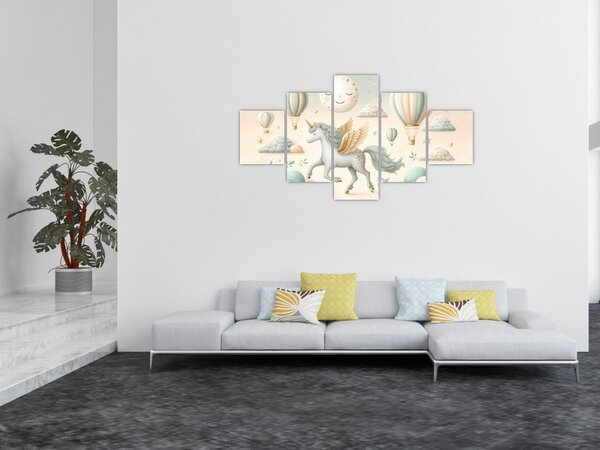 Obraz - Šťastný jednorožec (125x70 cm)