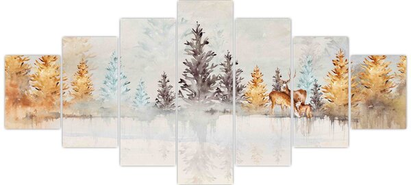 Obraz - Akvarelový les (210x100 cm)