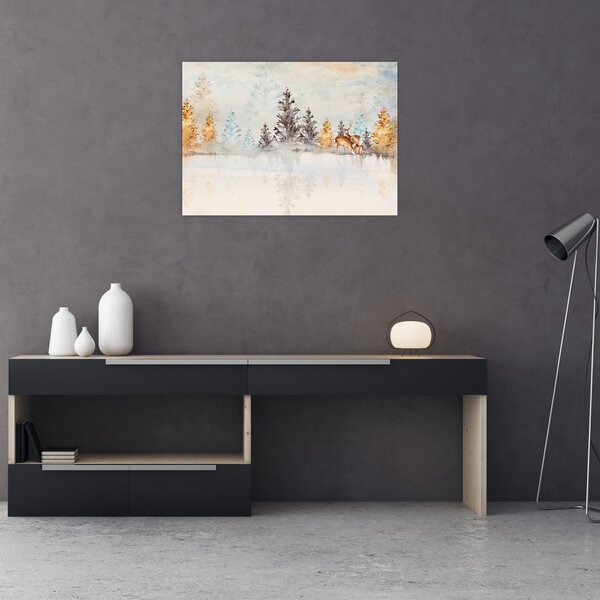 Obraz - Akvarelový les (70x50 cm)